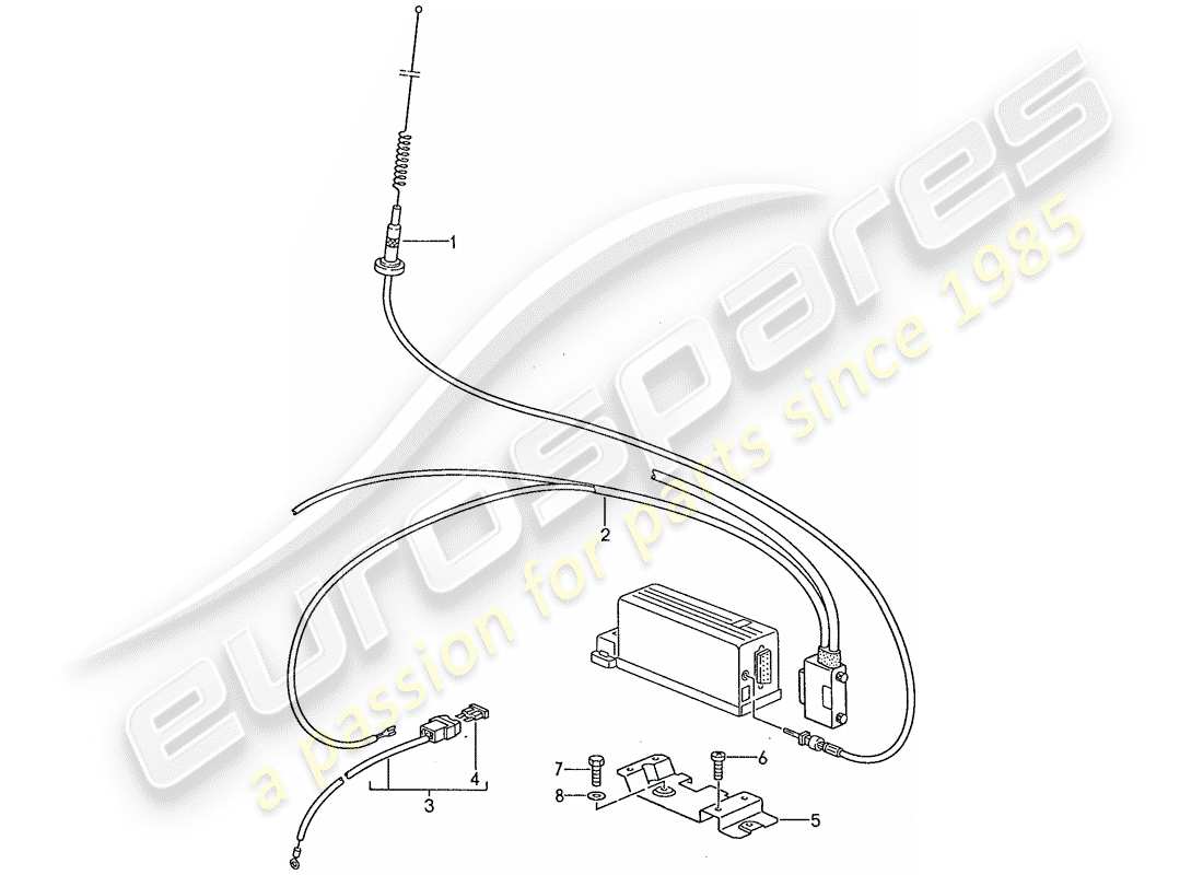 porsche 1989 (928) preparación telefónica diagrama de piezas