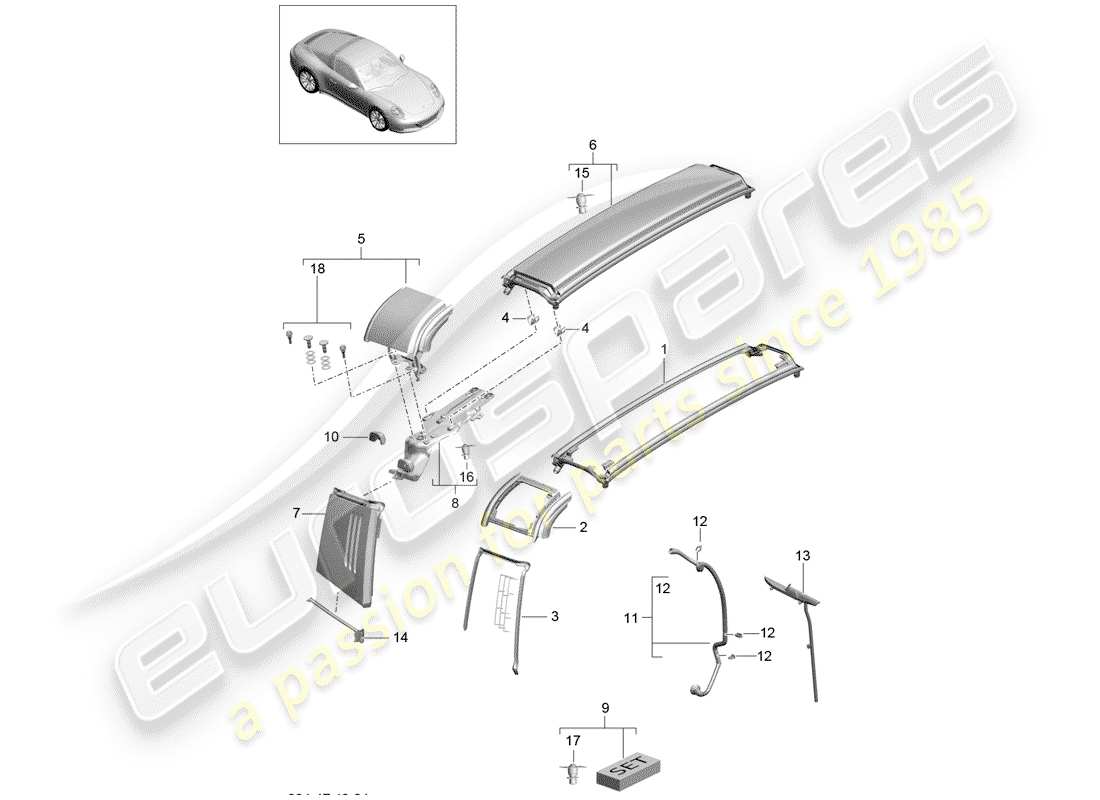 porsche 2017 (991-2) diagrama de piezas de trim