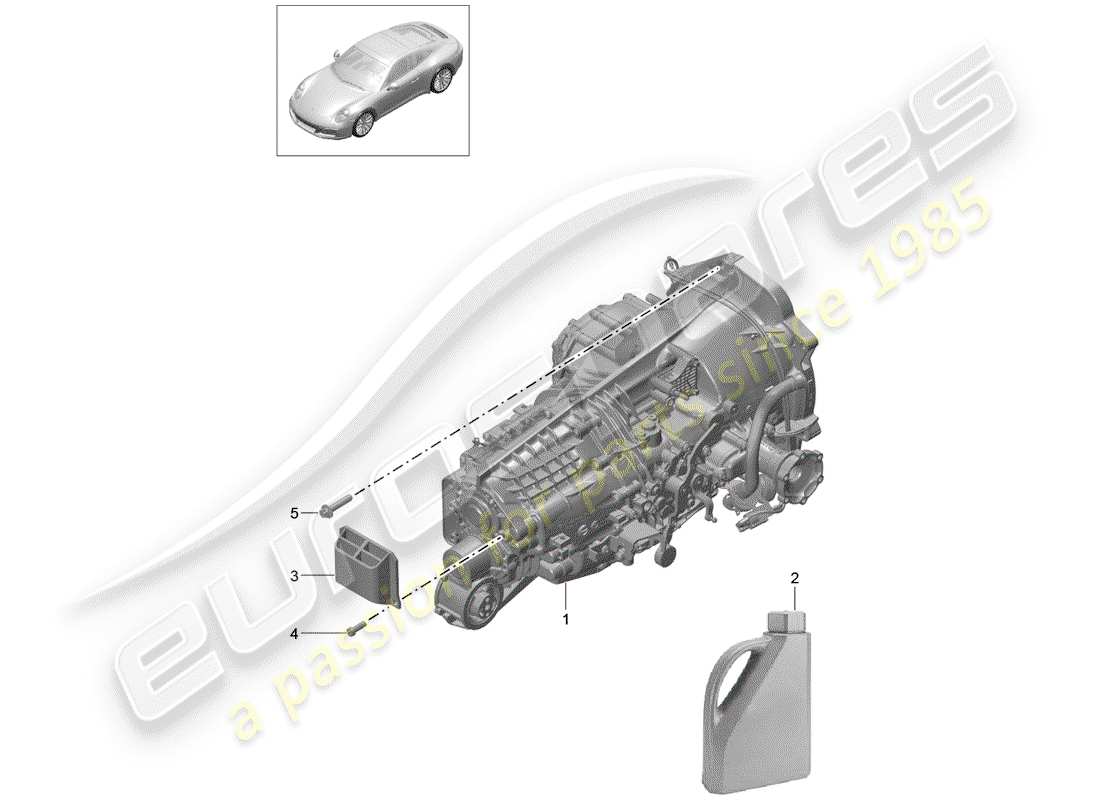 porsche 2017 (991-2) diagrama de piezas de la caja de cambios manual