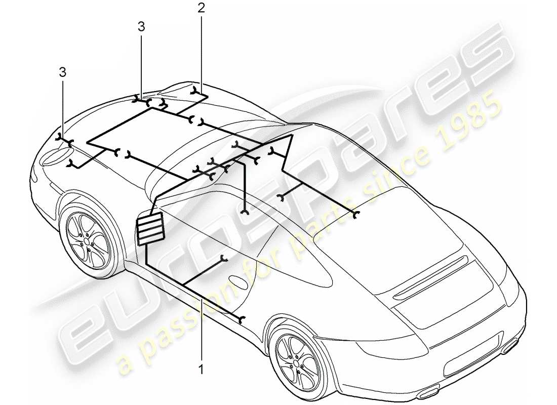 porsche 2011 (997-2) cableando arneses diagrama de piezas