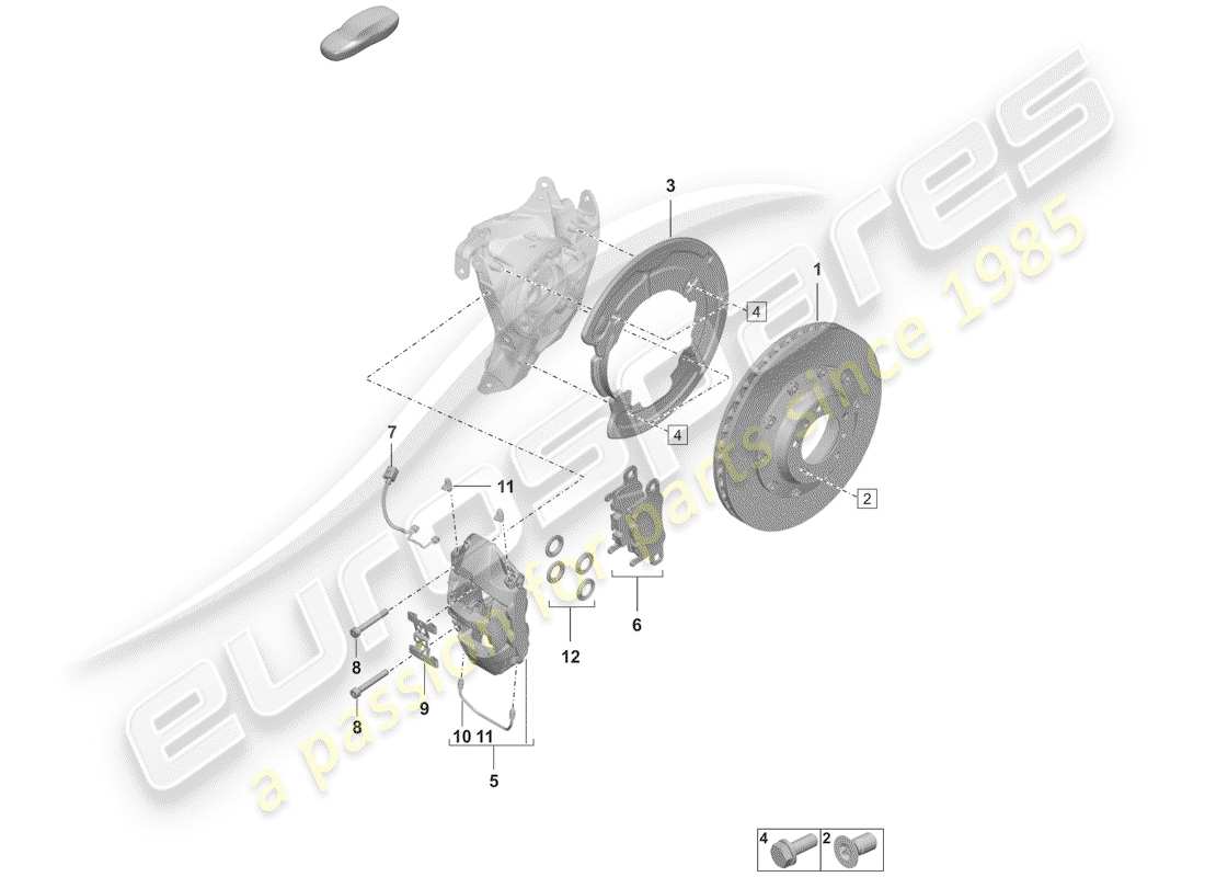 porsche 2020 (992-1) frenos de disco diagrama de piezas