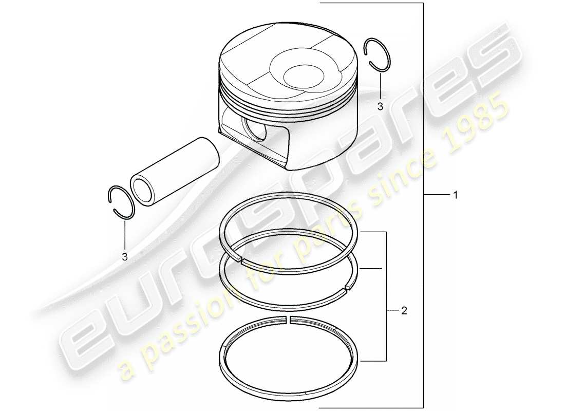 porsche 2010 (cayenne e1 9pa) pistón diagrama de piezas