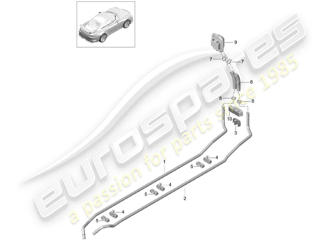 porsche 2020 (991-2 r/gt3/rs) calentador diagrama de piezas