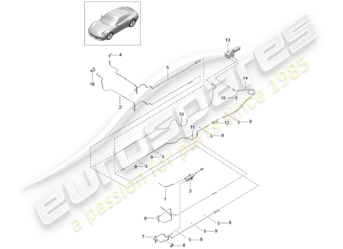 porsche 2020 (991-2) embrague hidráulico diagrama de piezas