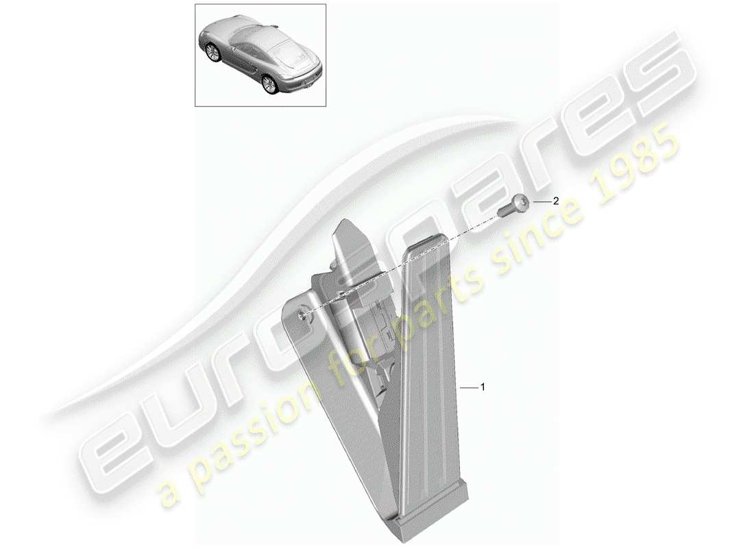 porsche 2016 (981 cayman) pedales diagrama de piezas