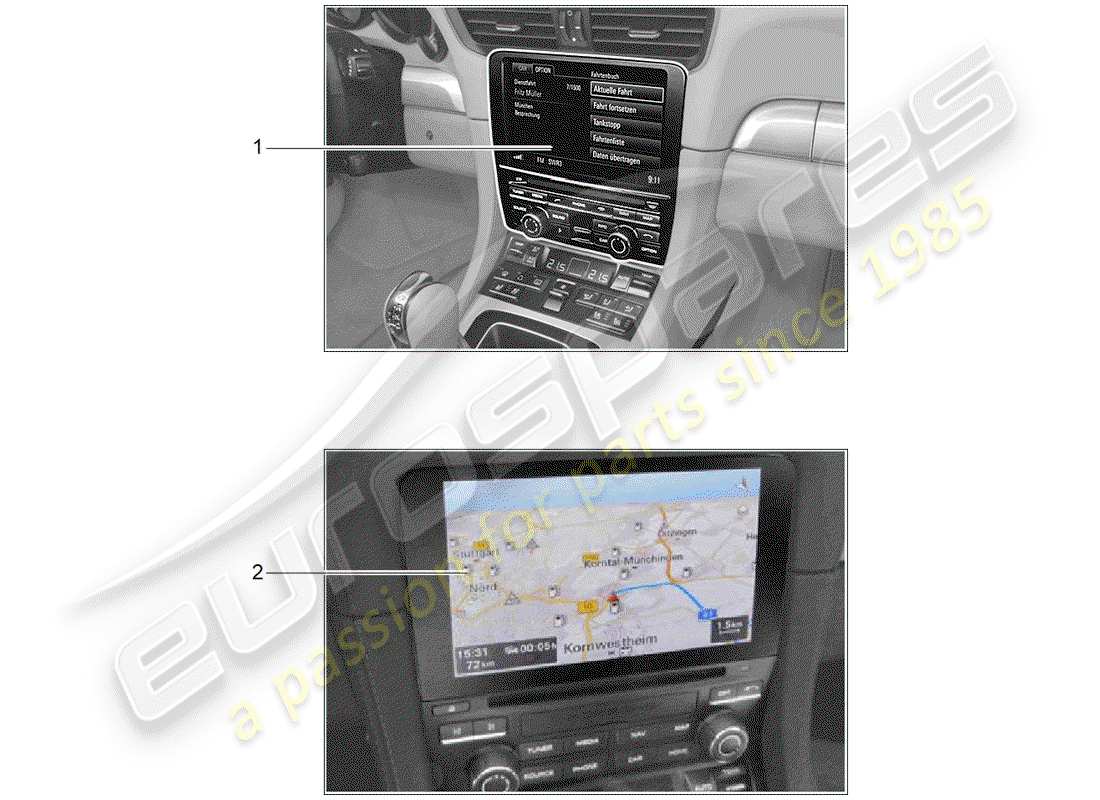 porsche 2012 (tequipment 98x/99x) sistema de navegación diagrama de piezas