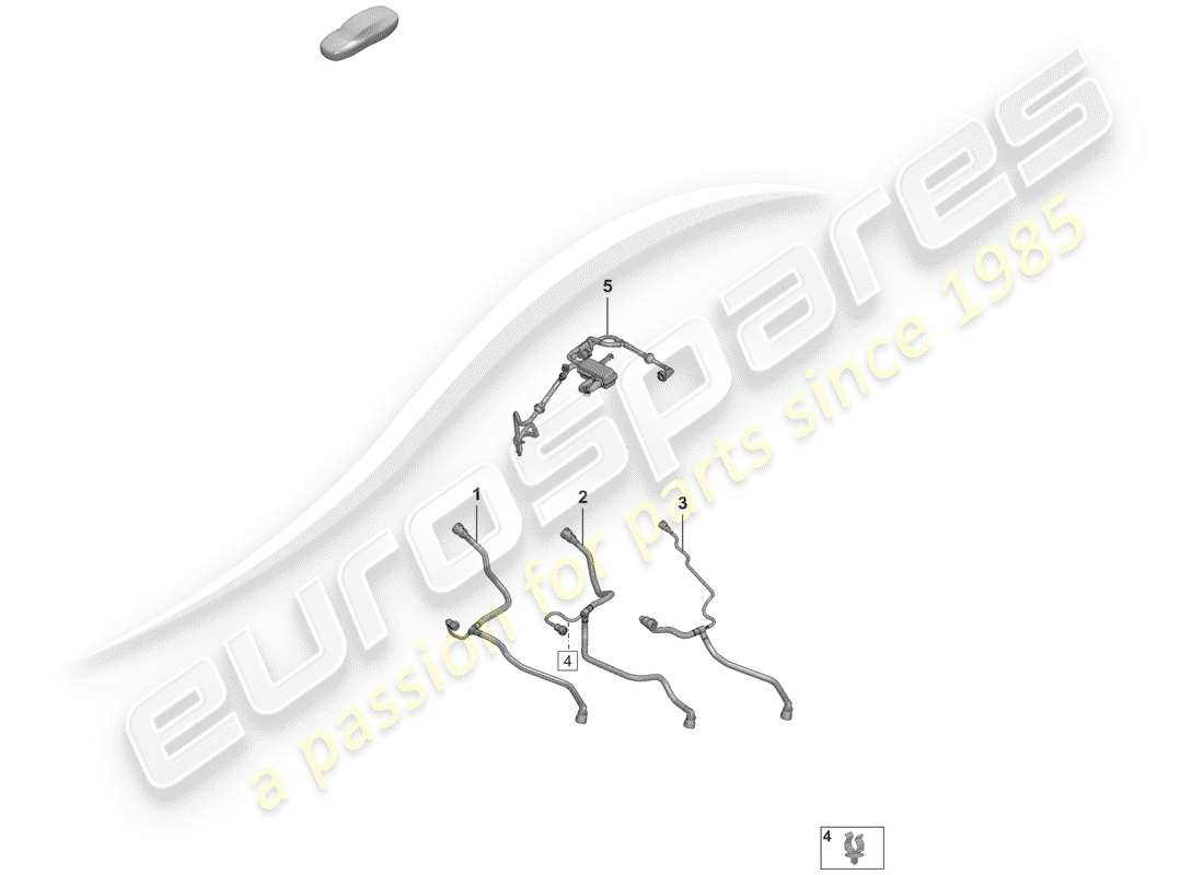 porsche 2020 (992-1) diagrama de piezas de la línea de respiradero