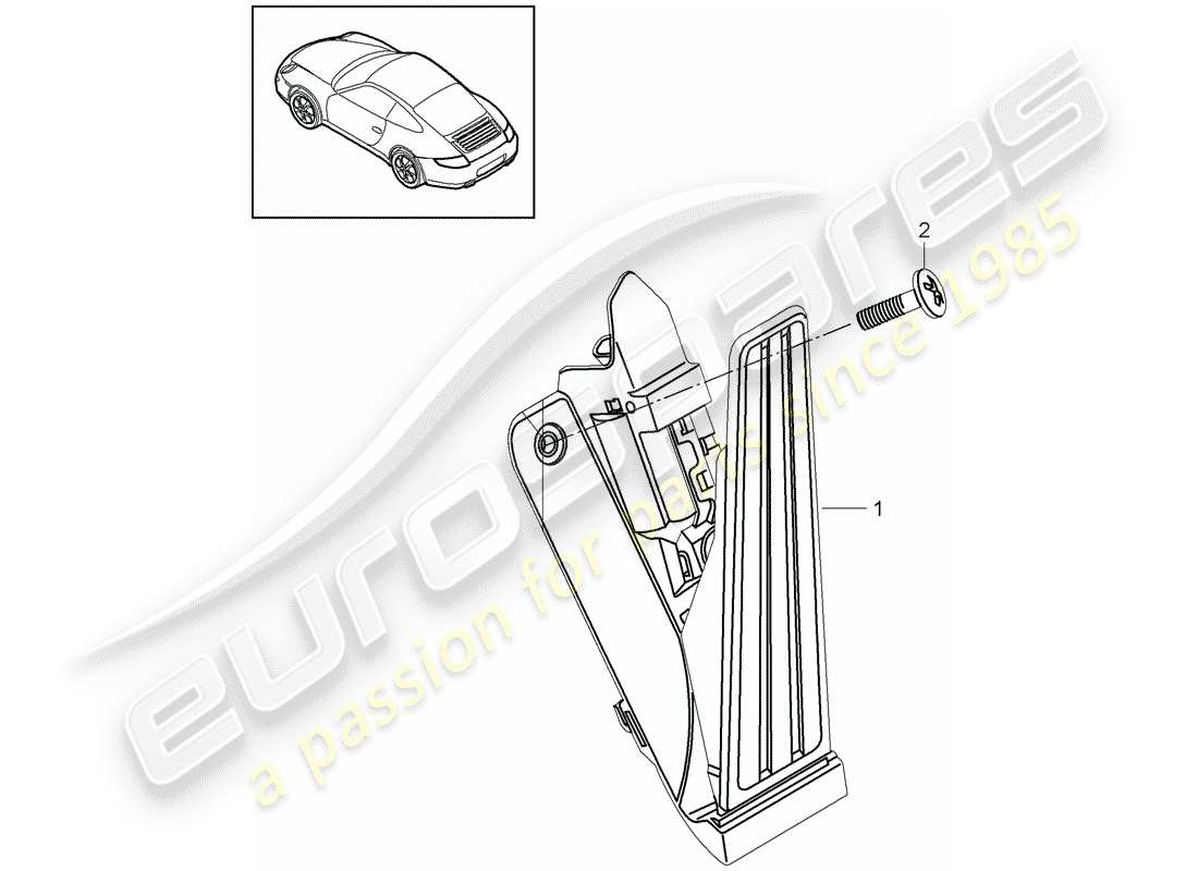 porsche 2011 (997-2) pedales diagrama de piezas
