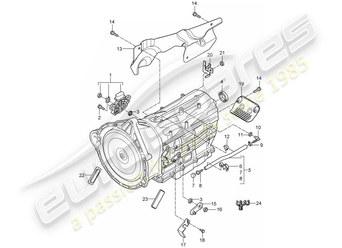 porsche 2008 (cayenne e1 9pa) tiptronic diagrama de piezas
