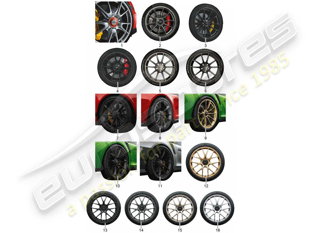 porsche 2013 (tequipment 98x/99x) juego de engranajes diagrama de piezas