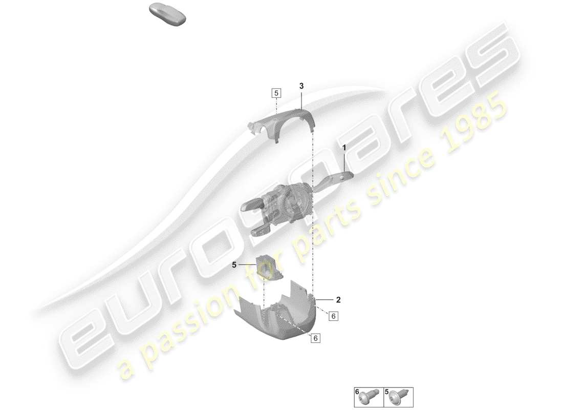 porsche 2020 (992-1) interruptor de la columna de dirección diagrama de piezas