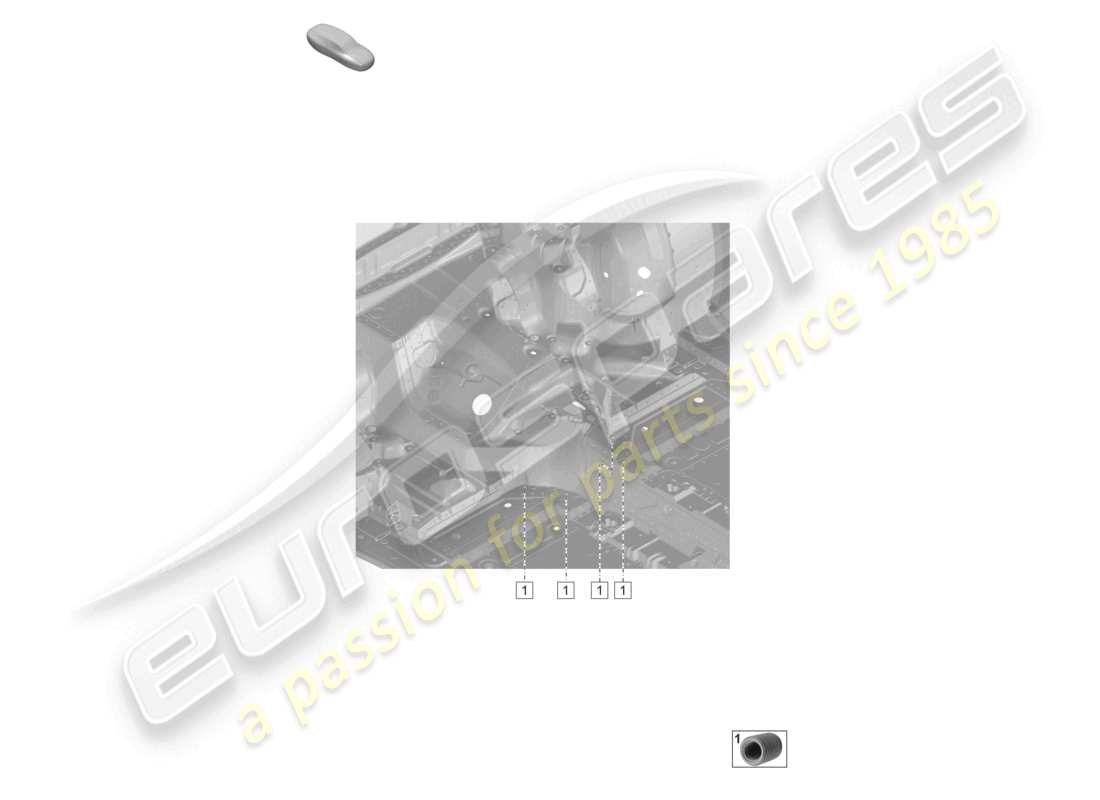 porsche 2019 (992-1) pieza transversal del túnel trasero diagrama de piezas