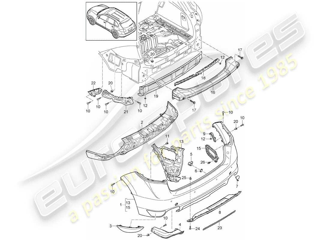 porsche 2016 (cayenne e2 92a) diagrama de piezas del revestimiento