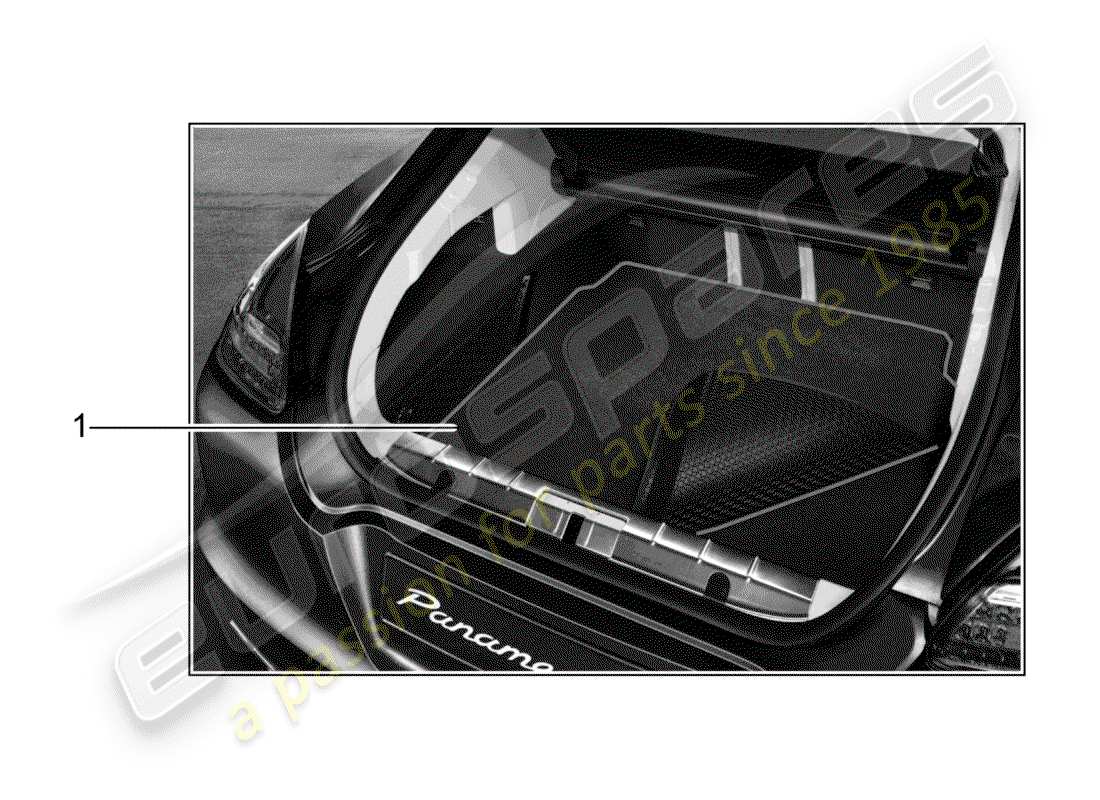 porsche 2012 (tequipment panamera) diagrama de piezas de la alfombra