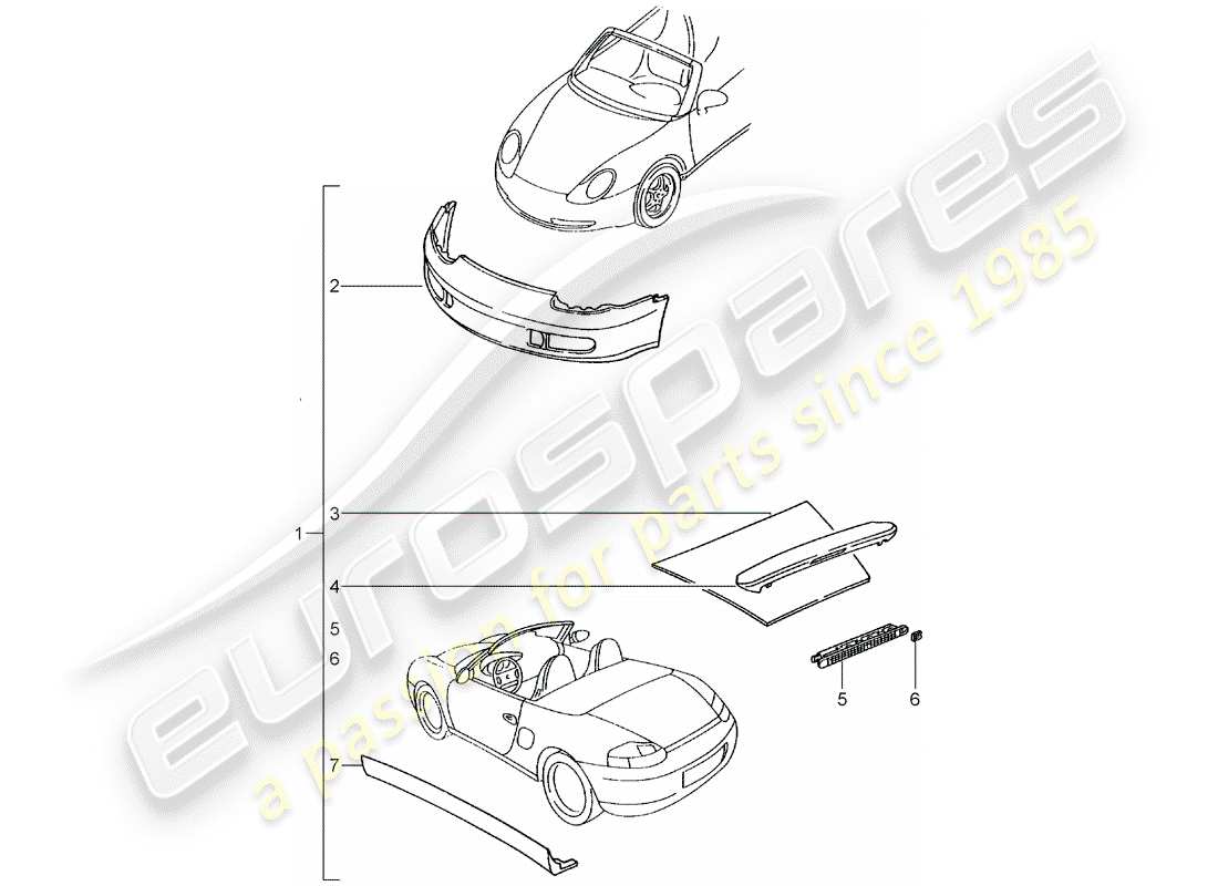 porsche 2011 (tequipment) diagrama de piezas del aerokit