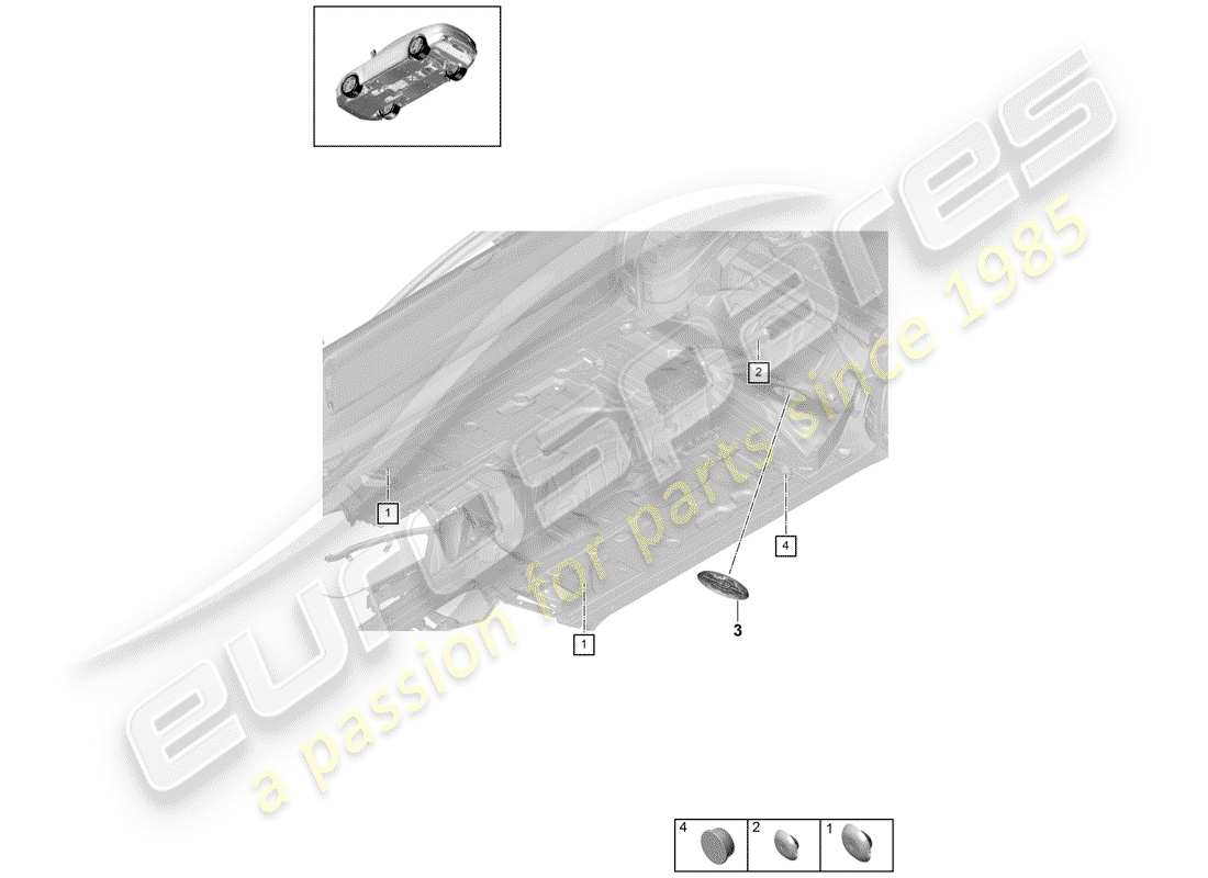 porsche 2017 (panamera 971-1) diagrama de piezas del enchufe