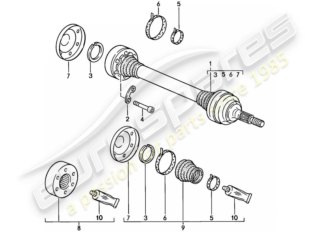 porsche 1983 (928) eje de transmisión - f 92fs8 41008>> - f 92fs8 40290>> - f 92fs8 49563>> diagrama de piezas