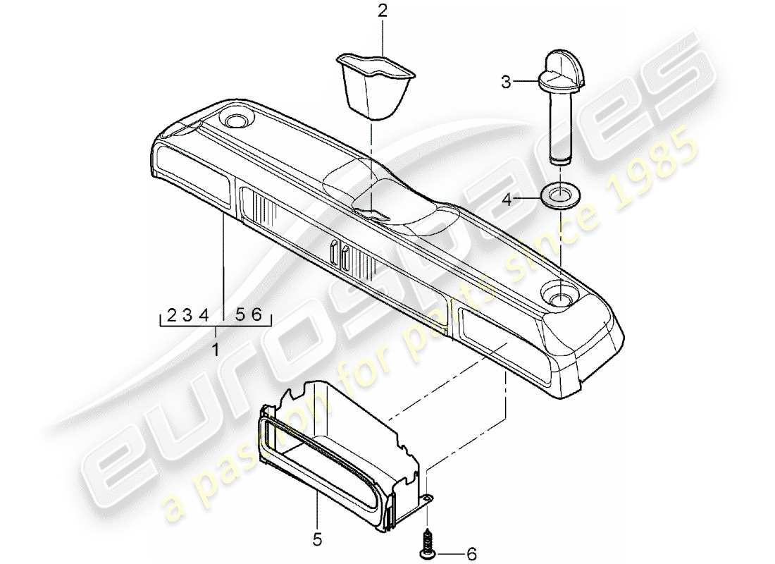 porsche 2006 (987 boxster) caja de almacenamiento diagrama de piezas