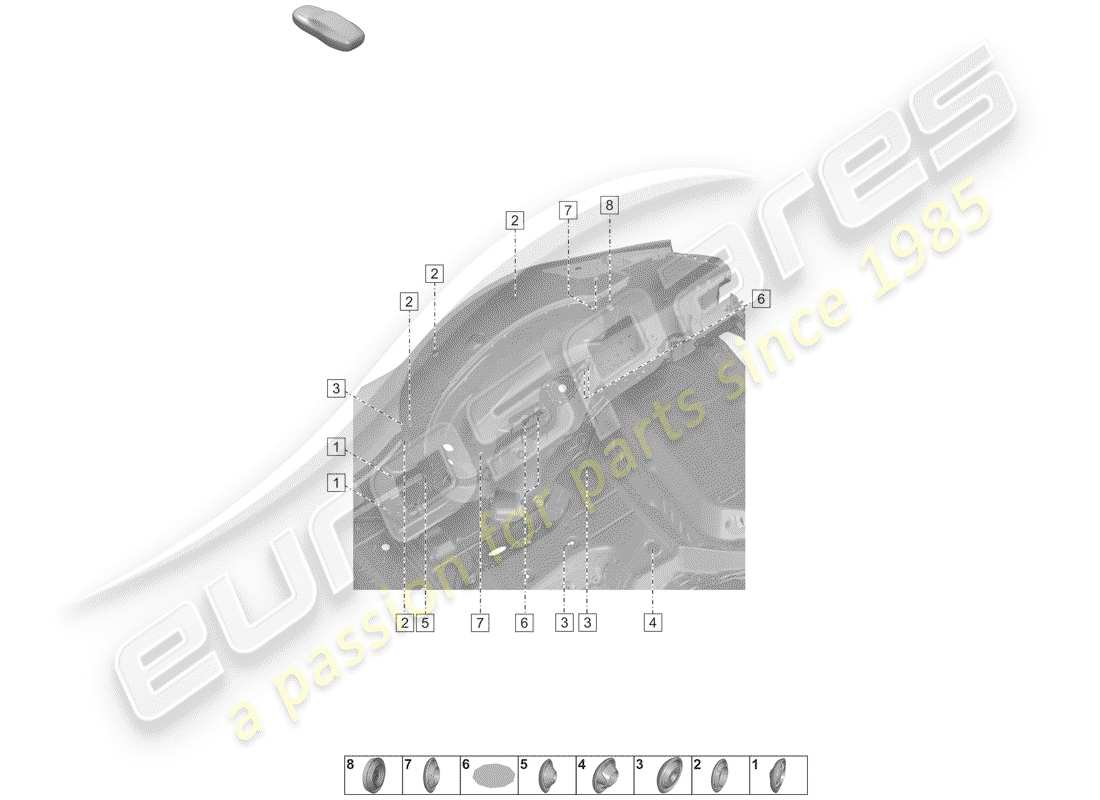 porsche 2019 (992-1) tapones para el cuerpo diagrama de piezas