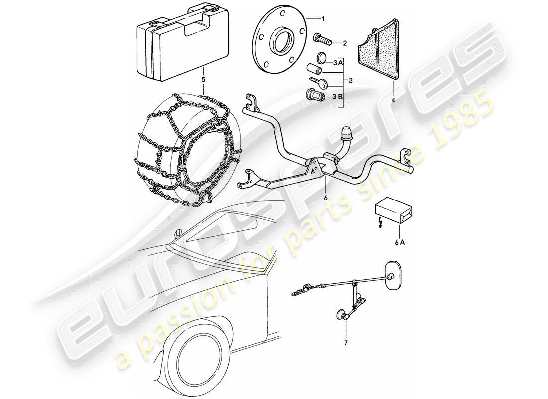 porsche 1984 (928) accesorios diagrama de piezas