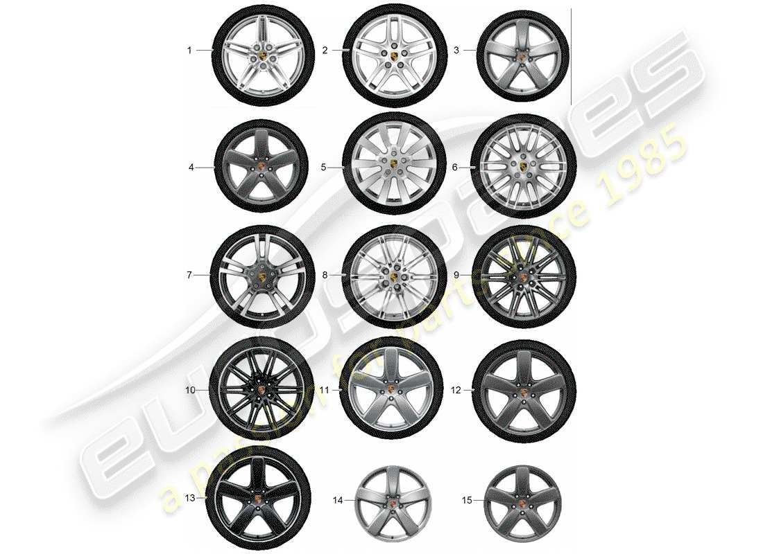porsche 2011 (tequipment cayenne) juego de engranajes diagrama de piezas