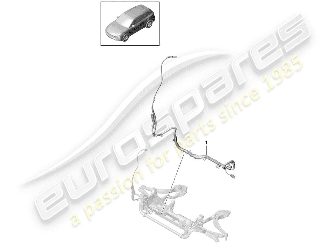 porsche 2019 (cayenne e3 9ya/9yb) cableando arneses diagrama de piezas