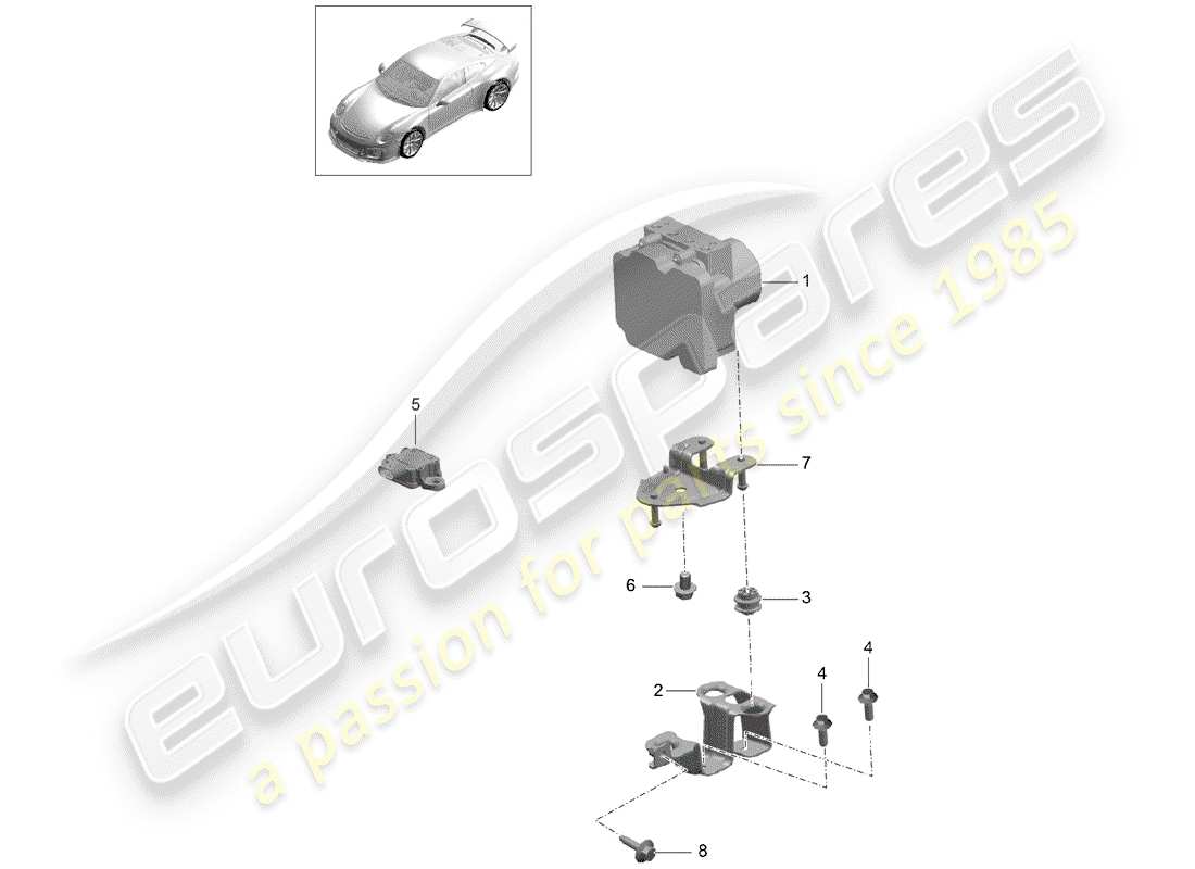 porsche 991r/gt3/rs (2019) unidad hidraulica diagrama de piezas