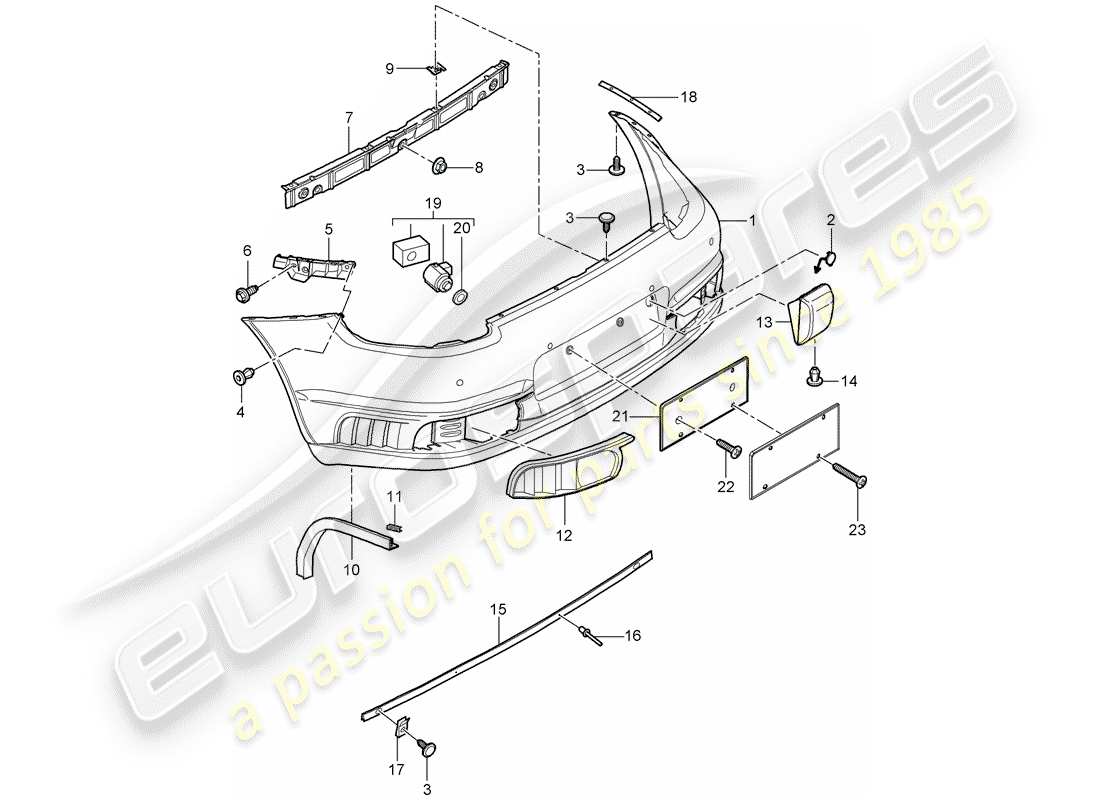 porsche 2008 (997-1 turbo / gt2) recubrimiento diagrama de piezas