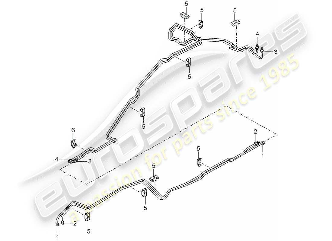 porsche 2005 (cayenne e1 9pa) línea hidráulica diagrama de piezas