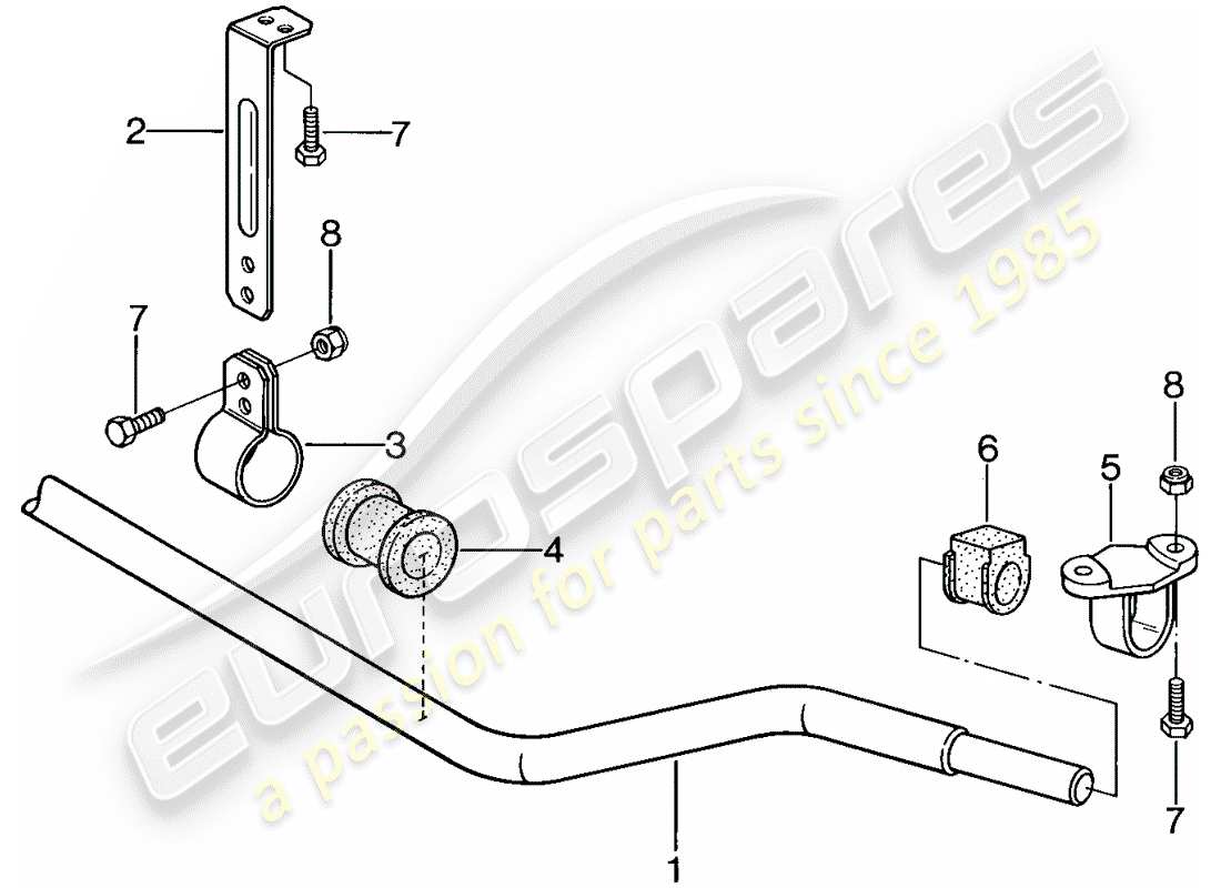 porsche 1982 (944) estabilizador diagrama de piezas