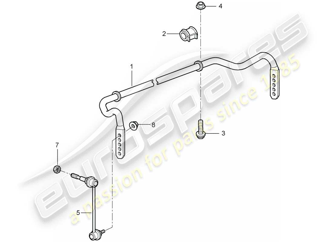 porsche 2009 997-2 turbo / gt2 diagrama de piezas del estabilizador
