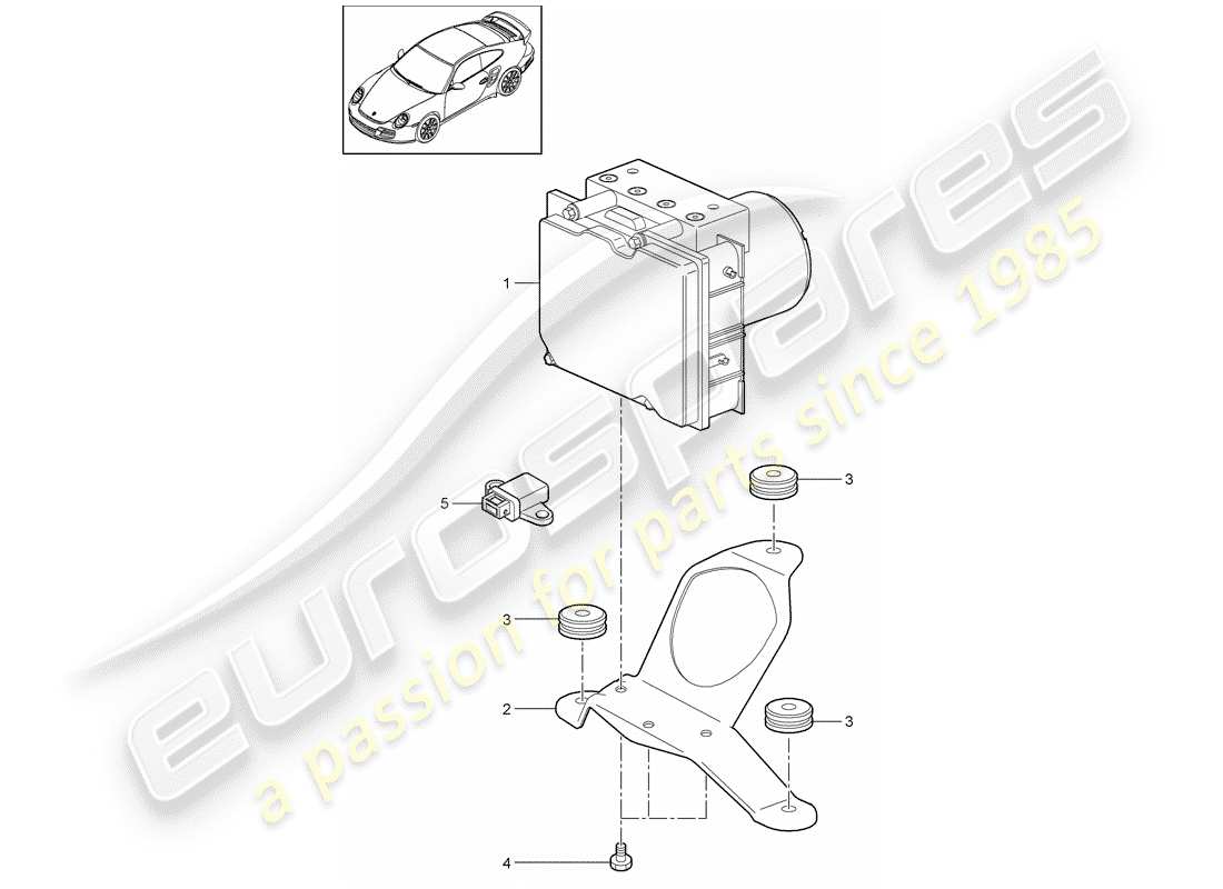 porsche 2012 (997-2 turbo / gt2 rs) unidad hidraulica diagrama de piezas