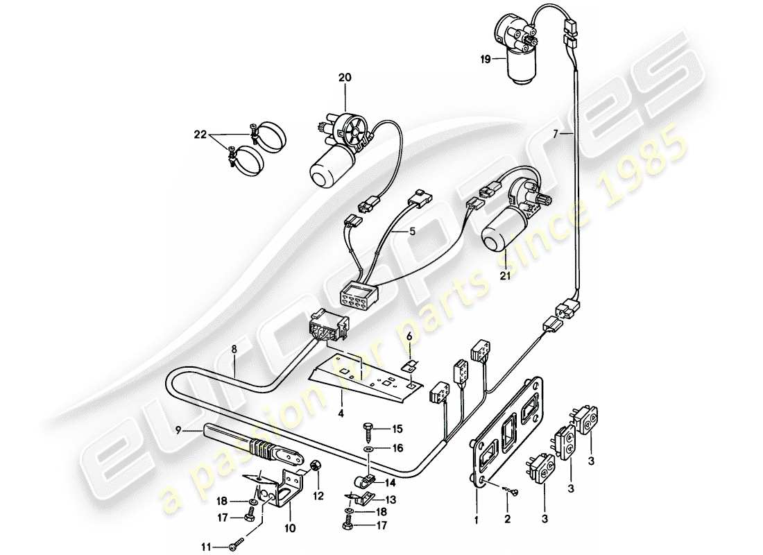 porsche 1986 (928) asiento delantero - equipo eléctrico - d >> - mj 1984 diagrama de piezas
