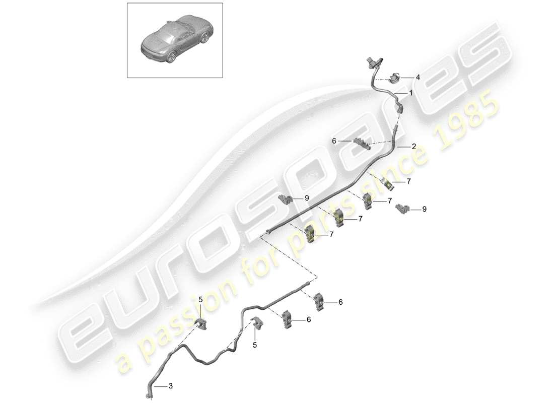porsche 2012 (981 boxster) diagrama de piezas de la línea de vacío