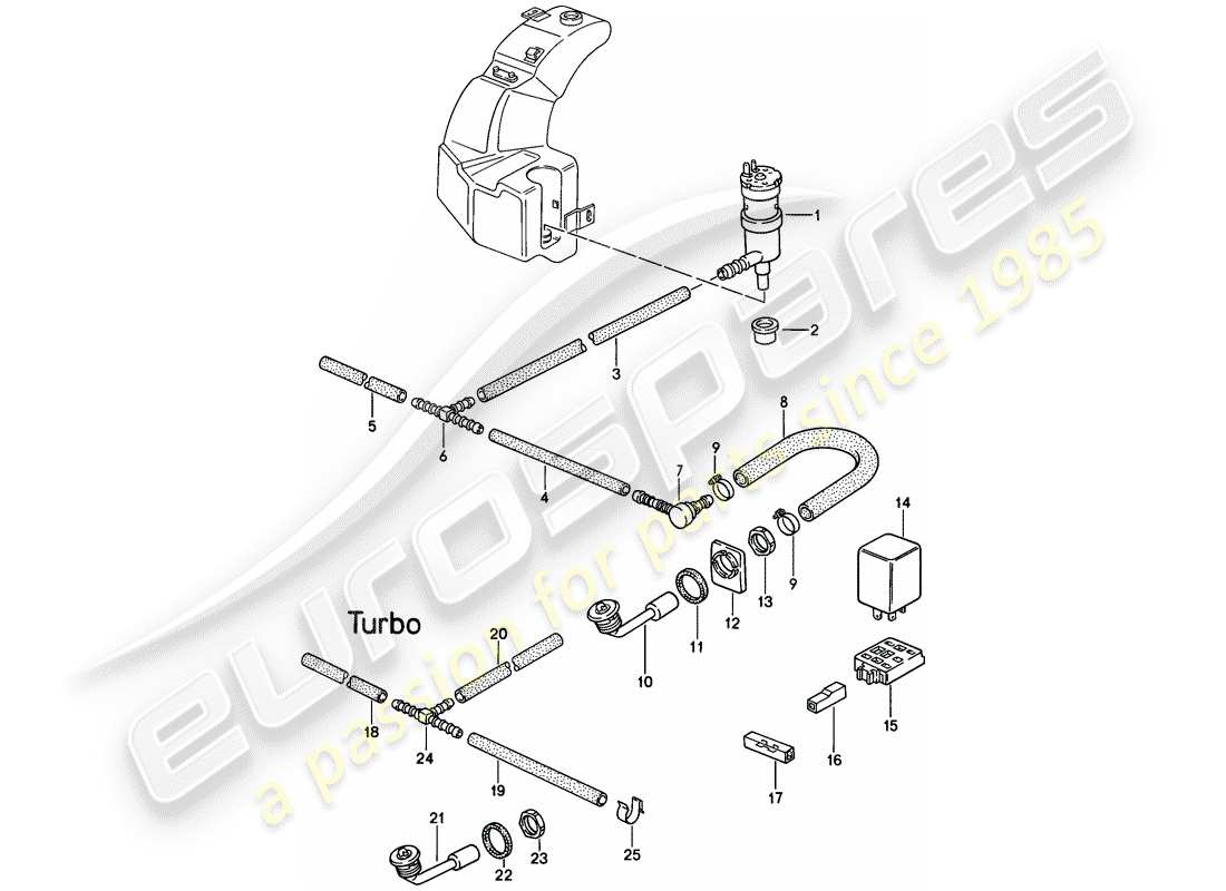 porsche 1988 (944) sistema arandela diagrama de piezas