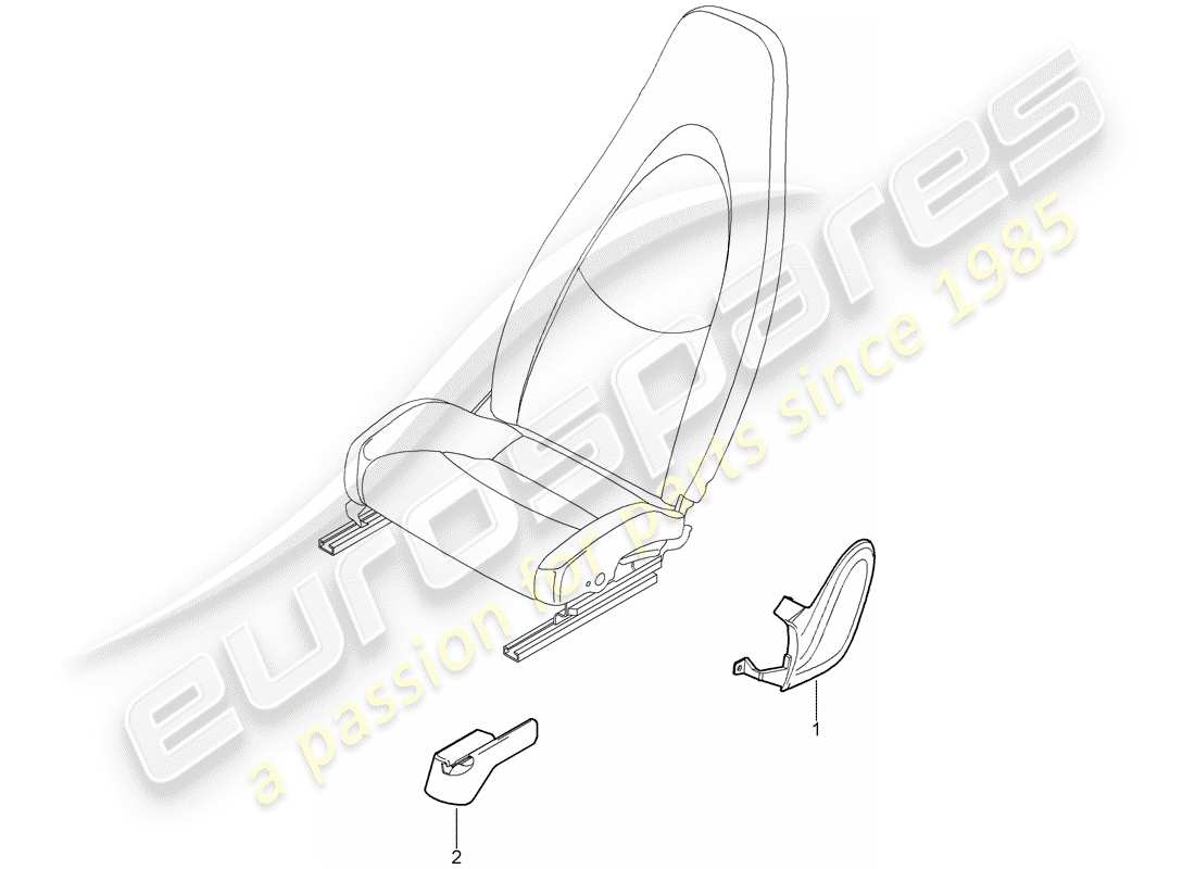 porsche 2008 (997-1 turbo / gt2) asiento delantero diagrama de piezas