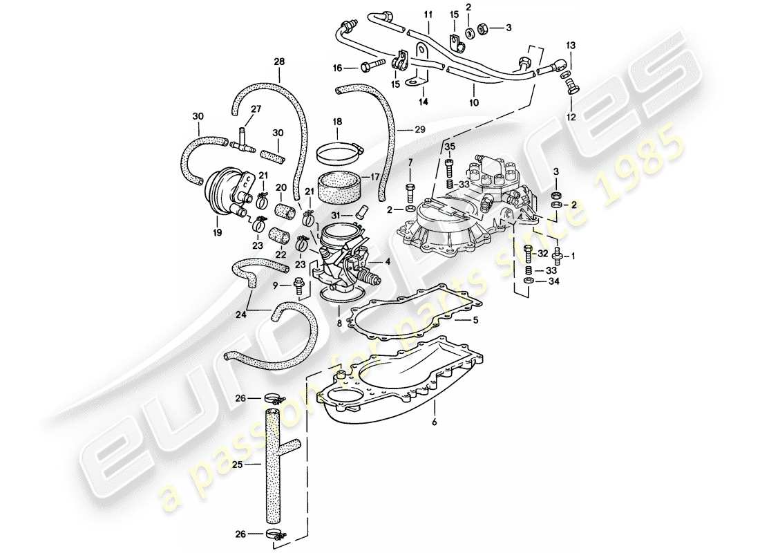 porsche 1986 (928) k-jetronic - 2 - d - mj 1983>> - mj 1983 diagrama de piezas