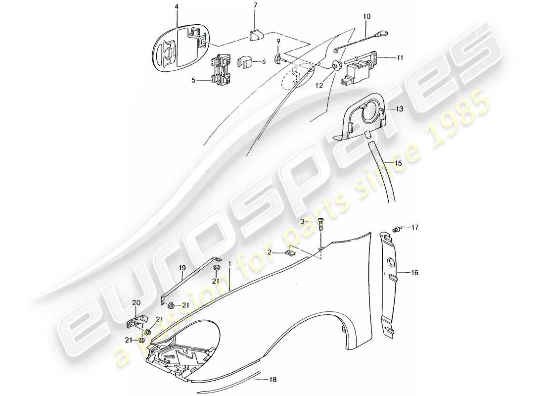 porsche 2002 (996 gt3) defensa diagrama de piezas