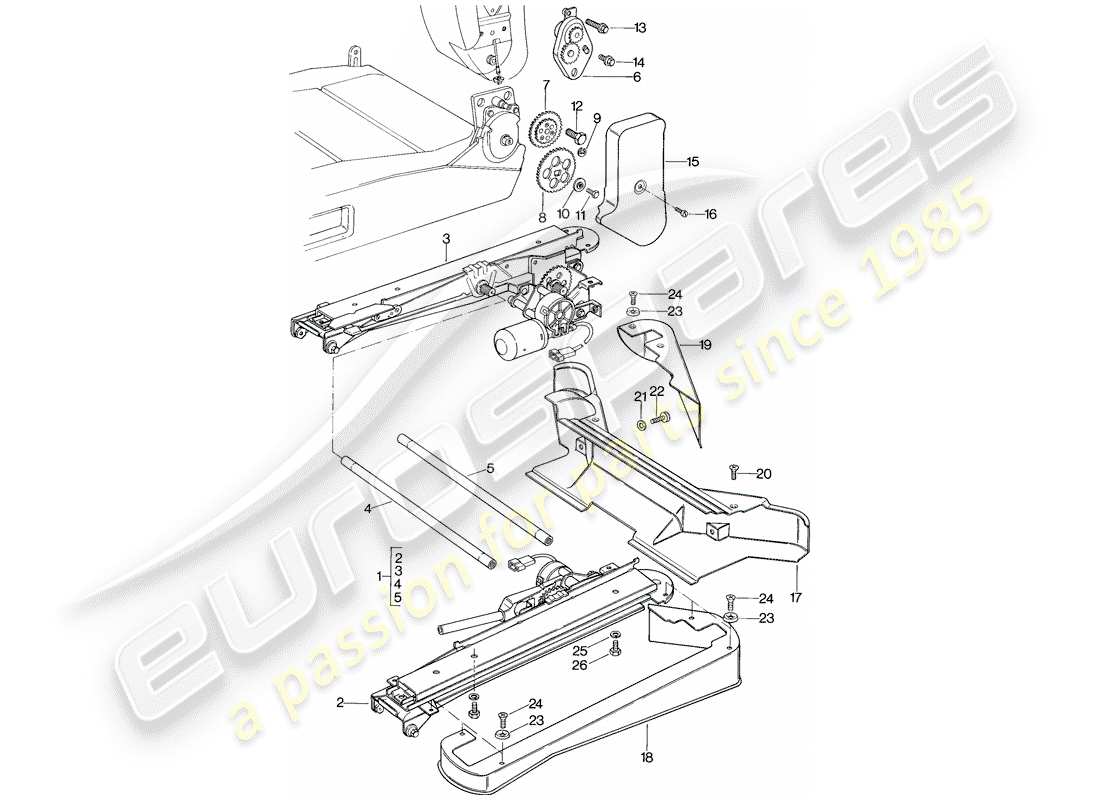 porsche 1983 (928) asiento delantero - equipo eléctrico - d >> - mj 1984 diagrama de piezas