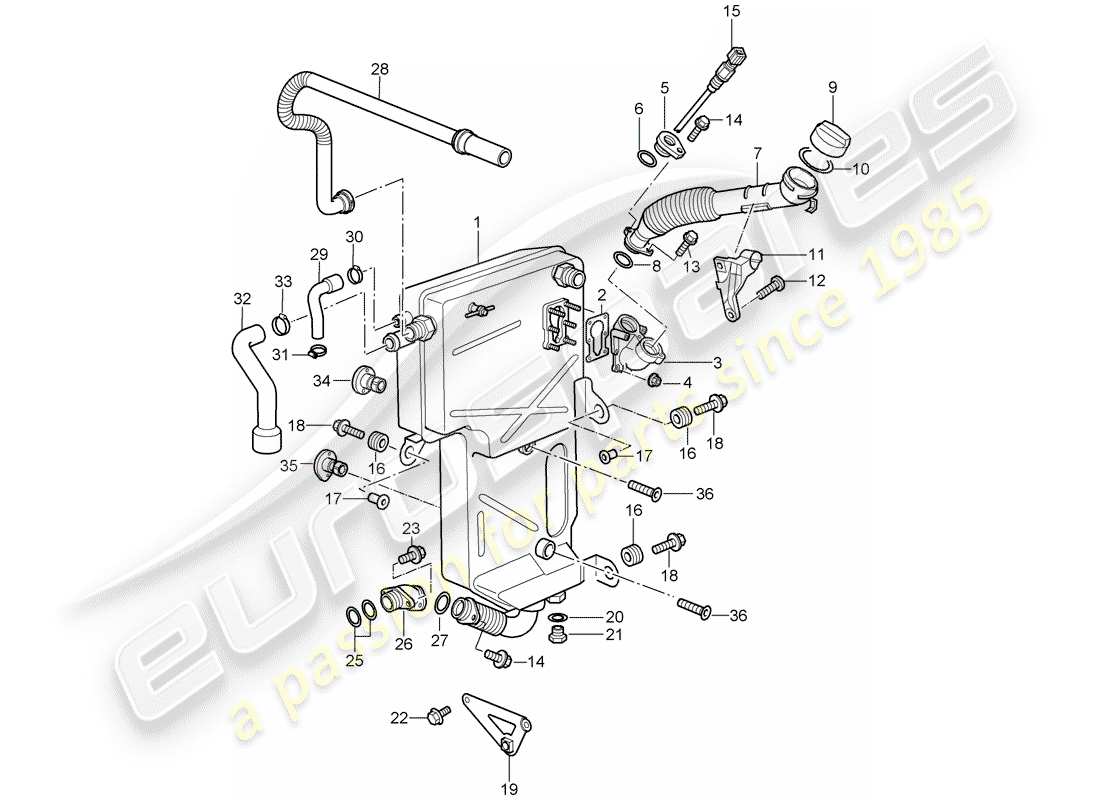 porsche 997 t/gt2 (2009) lubricación del motor diagrama de piezas
