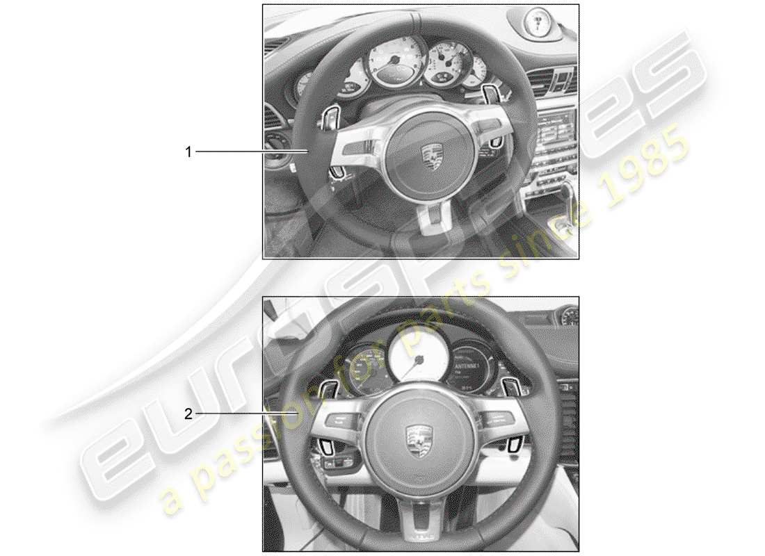 porsche 2012 (tequipment) volante diagrama de piezas