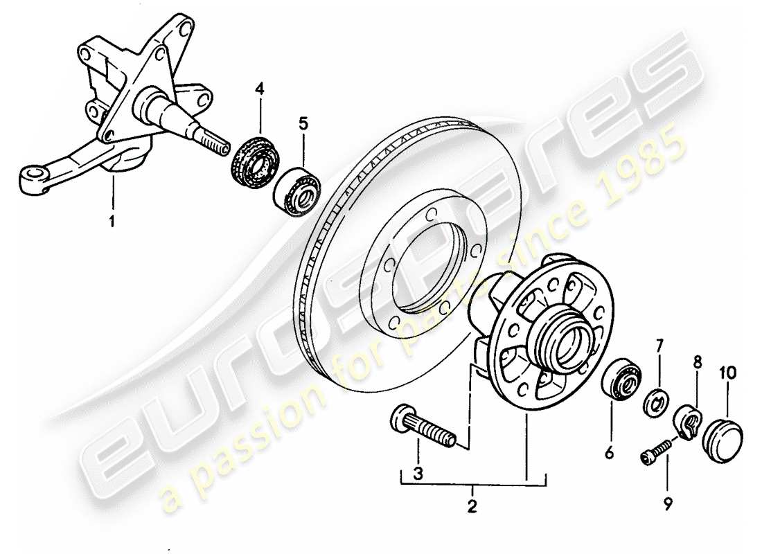 porsche 1995 (968) muñón de dirección - lubricantes diagrama de piezas