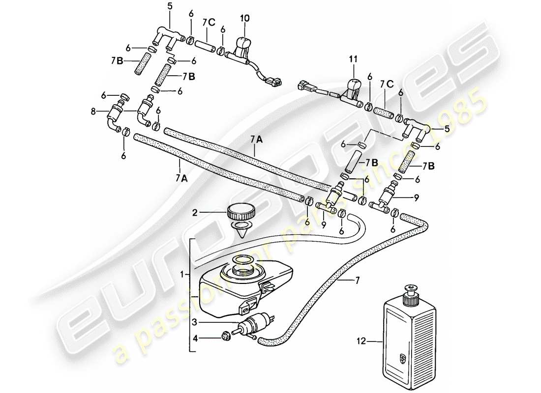 porsche 1985 (911) arandela intensivo diagrama de piezas