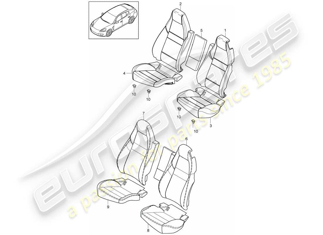 porsche 2015 (panamera 970) cubrir diagrama de piezas