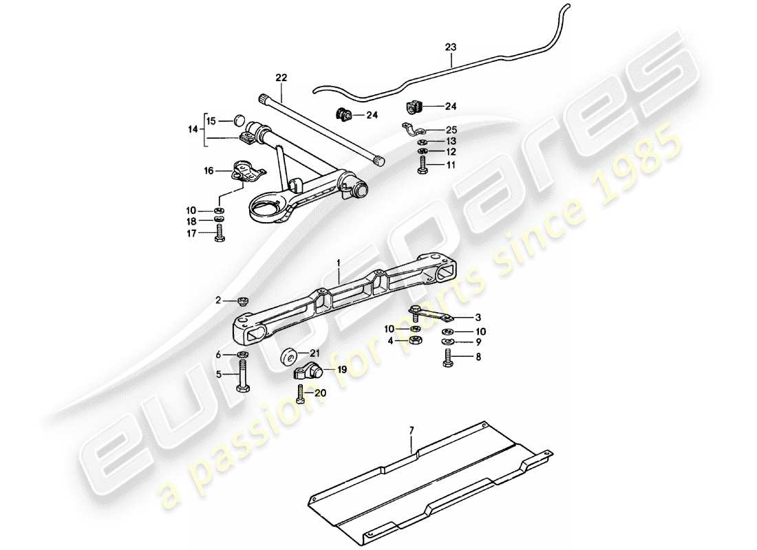 porsche 1983 (911) eje delantero - estabilizador diagrama de piezas