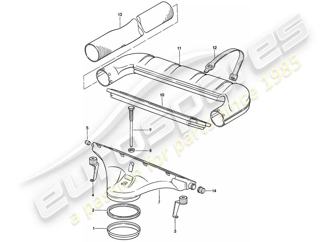 porsche 1978 (928) diagrama de piezas del limpiador de aire