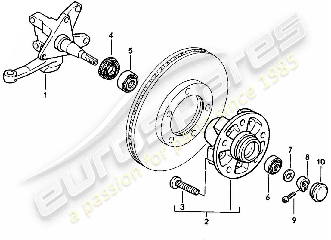 porsche 1991 (944) muñón de dirección - lubricantes diagrama de piezas