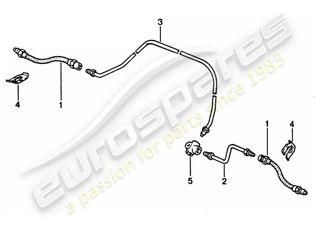 porsche 1994 (928) líneas de freno diagrama de piezas