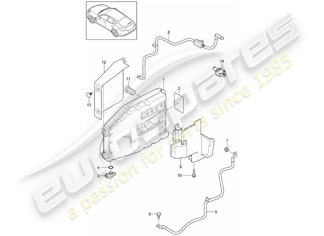 porsche 2011 (panamera 970) diagrama de piezas híbrido