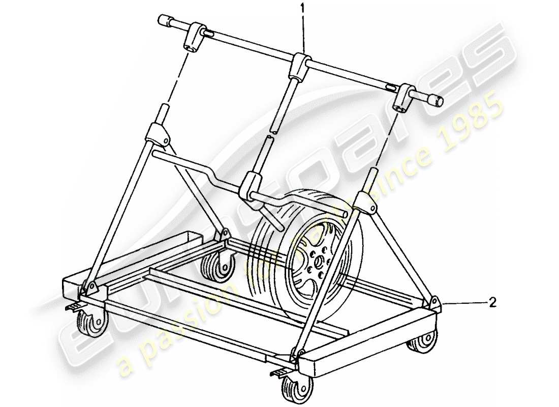 porsche 2007 (tequipment) carro de transporte diagrama de piezas